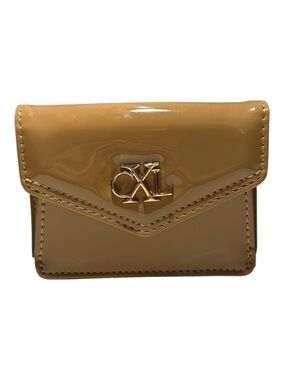Christian Lacroix Loch Textured Patent Multi Purpose Card Holder Latte NWT